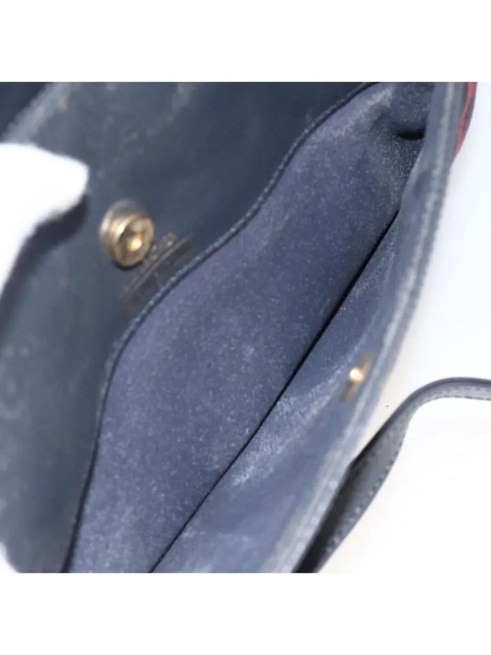 Authentic Burberrys Nova Check Shoulder Bag Canvas Navy Gold - Picture 3 of 16